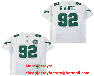 Men's Philadelphia Eagles #92 Reggie White White Throwback Jersey