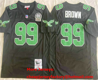 Men's Philadelphia Eagles #99 Jerome Brown Black 1991 Throwback Jersey