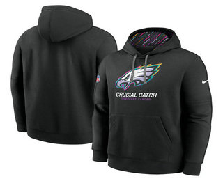 Men's Philadelphia Eagles Black 2024 Crucial Catch Club Pullover Hoodie