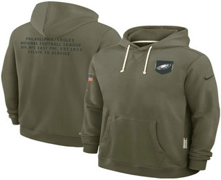 Men's Philadelphia Eagles Olive 2025 Salute to Service Pullover Hoodie
