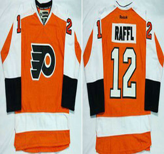Men's Philadelphia Flyers #12 Michael Raffl Orange Home Jersey