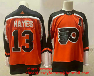 Men's Philadelphia Flyers #13 Kevin Hayes Orange Adidas 2020-21 Stitched NHL Jersey