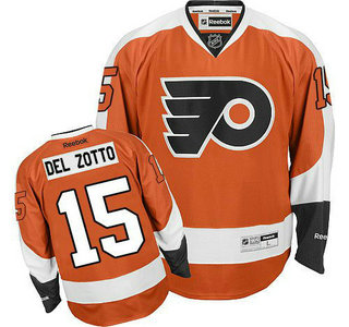 Men's Philadelphia Flyers #15 Michael Del Zotto Orange Home Jersey