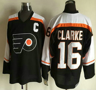 Men's Philadelphia Flyers #16 Bobby Clarke 1997-98 Black CCM Vintage Throwback Jersey