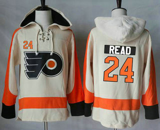 Men's Philadelphia Flyers #24 Matt Read Cream Sawyer Hooded Sweatshirt Stitched NHL Jersey