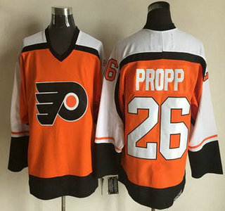 Men's Philadelphia Flyers #26 Brian Propp 1997-98 Orange CCM Vintage Throwback Jersey