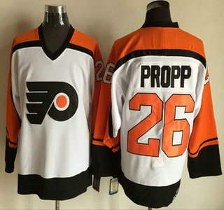 Men's Philadelphia Flyers #26 Brian Propp 1997-98 White CCM Vintage Throwback Jersey