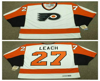 Men's Philadelphia Flyers #27 REGGIE LEACH 1974 CCM Vintage Throwback Home NHL Jersey