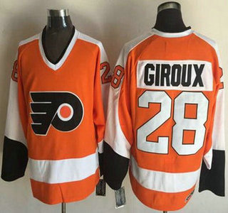 Men's Philadelphia Flyers #28 Claude Giroux 2008-09 Orange CCM Vintage Throwback Jersey