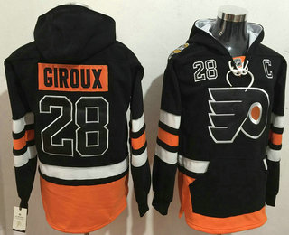 Men's Philadelphia Flyers #28 Claude Giroux Black New 2017 Stadium Series Stitched NHL Old Time Hockey Hoodie