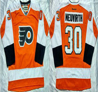 Men's Philadelphia Flyers #30 Michal Neuvirth Orange Home Jersey