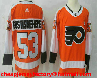 Men's Philadelphia Flyers #53 Shayne Gostisbehere Orange Home 2017-2018 Hockey Stitched NHL Jersey