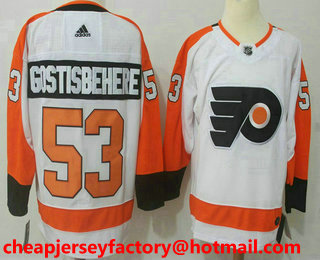 Men's Philadelphia Flyers #53 Shayne Gostisbehere White 2017-2018 Hockey Stitched NHL Jersey