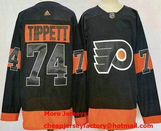 Men's Philadelphia Flyers #74 Owen Tippett Black Alternate Authentic Jersey