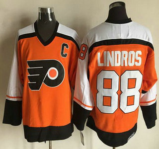 Men's Philadelphia Flyers #88 Eric Lindros 1997-98 Orange CCM Vintage Throwback Jersey