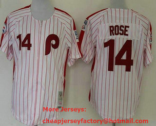 Men's Philadelphia Phillies #14 Pete Rose Red 1980 Throwback Jersey