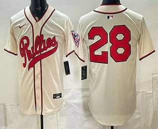 Men's Philadelphia Phillies #28 Alec Bohm Cream 2026 Field of Dreams Stadium Stitched Jersey
