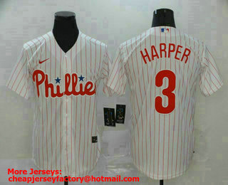 Men's Philadelphia Phillies #3 Bryce Harper White Stitched MLB Cool Base Nike Jersey