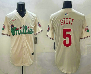 Men's Philadelphia Phillies #5 Bryson Stott Cream Fashion Cool Base Jersey