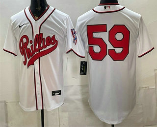 Men's Philadelphia Phillies #59 Jhoan Duran White 2026 Field of Dreams Stadium Stitched Jersey