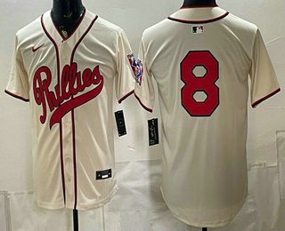 Men's Philadelphia Phillies #8 Nick Castellanos Cream 2026 Field of Dreams Stadium Stitched Jersey