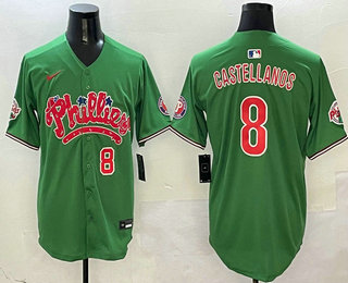 Men's Philadelphia Phillies #8 Nick Castellanos Green Fashion Cool Base Jersey