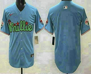 Men's Philadelphia Phillies Blank Light Blue Fashion Limited Jersey