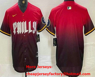 Men's Philadelphia Phillies Blank Red 2024 City Cool Base Jersey