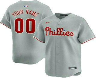 Men's Philadelphia Phillies Customized Gray Limited Jersey