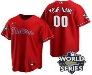 Men's Philadelphia Phillies Customized Red 2022 World Series Cool Base Jersey