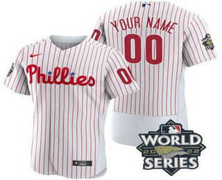 Men's Philadelphia Phillies Customized White 2022 World Series Authentic Jersey