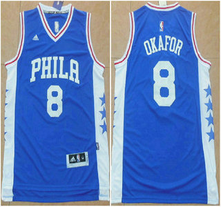 Men's Philadelphia Sixers #8 Jahlil Okafor Revolution 30 Swingman 2015 New Blue Jersey