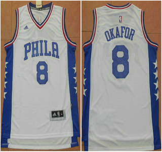 Men's Philadelphia Sixers #8 Jahlil Okafor Revolution 30 Swingman 2015 New White Jersey