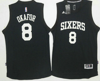 Men's Philadelphia Sixers #8 Jahlil Okafor Revolution 30 Swingman New Black Jersey