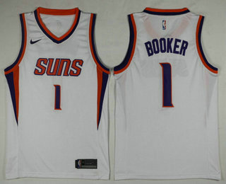 Men's Phoenix Suns #1 Devin Booker White 2017-2018 Nike Icon Edition Swingman Jersey
