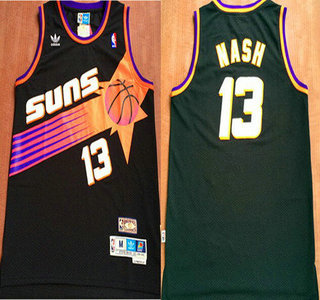 Men's Phoenix Suns #13 Steve Nash Black Hardwood Classics Soul Swingman Throwback Jersey