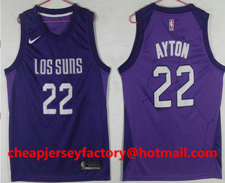 Men's Phoenix Suns #22 Deandre Ayton Purple City Edition Nike Swingman Jersey
