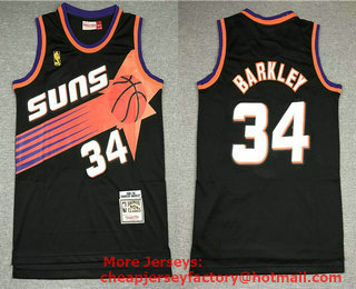 Men's Phoenix Suns #34 Charles Barkley Black 1992-93 Hardwood Classics Soul Swingman Throwback Jersey