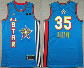 Men's Phoenix Suns #35 Kevin Durant Light Blue 2025 All Star Sponsor Swingman Jersey