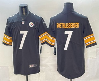 Men's Pisttburgn Steelers #7 Ben Roethlisberger Black Vapor Untouchable Limited Stitched Jersey