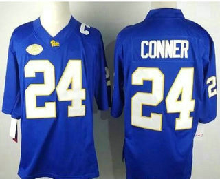 Men's Pittsburgh Panthers Pitt #24 James Conner Blue College NCAA Sitiched Football Jersey