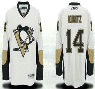 Men's Pittsburgh Penguins #14 Chris Kunitz White Away Jersey