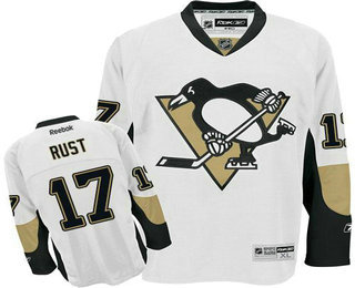 Men's Pittsburgh Penguins #17 Bryan Rust White Jersey