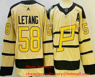 Men's Pittsburgh Penguins #58 Kris Letang Cream 2023 Winter Classic Authentic Jersey
