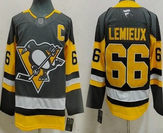 Men's Pittsburgh Penguins #66 Mario Lemieux Black Authentic Jersey