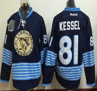 Men's Pittsburgh Penguins #81 Phil Kessel Navy Blue Premier Alternate Jersey