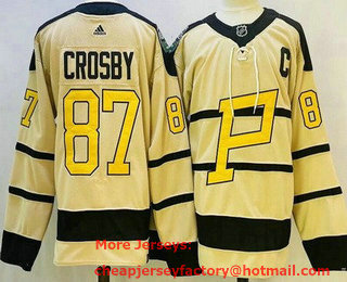 Men's Pittsburgh Penguins #87 Sidney Crosby Cream 2023 Winter Classic Authentic Jersey