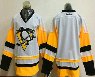 Men's Pittsburgh Penguins Blank White 2016-17 Home Stitched NHL Throwback Hockey Jersey