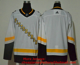 Men's Pittsburgh Penguins Blank White Adidas 2020-21 Stitched NHL Jersey