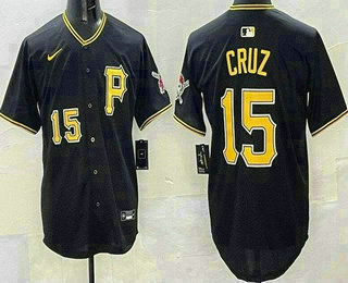 Men's Pittsburgh Pirates #15 Oneil Cruz Black Limited Jersey